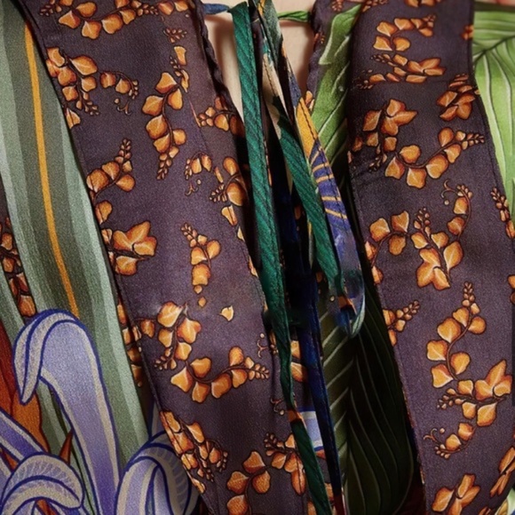 Bohemian Colorful Peacock Dragon Kimono Duster w/Sash Tie festival kaftan dress - Picture 8 of 8